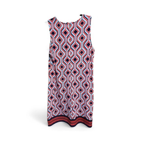 Michael Kors geometric sleeveless dress in navy, coral, and white - SIZE XL-EUC - Picture 2 of 5